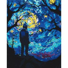 A csillagos éjben - Számfestő készlet kereten 40X50