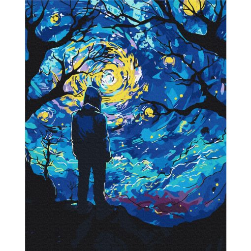 A csillagos éjben - Számfestő készlet kereten 40X50