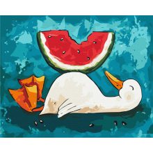 Dinnyés semmittevés - Számfestő készlet kereten 40X50