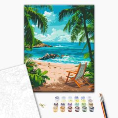   Irdisches Paradies - Malen-nach-Zahlen-Set auf Keilrahmen 40x50
