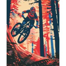 Adrenalin auf zwei Rädern - Malen-nach-Zahlen-Set auf Keilrahmen 40x50
