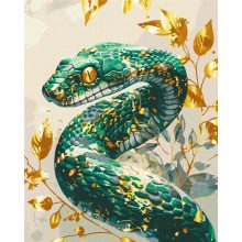 Smaragd Schlange - Premium Malen-nach-Zahlen-Set auf Keilrahmen 40x50