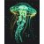 Világító medúza - Számfestő készlet kereten 40x50