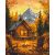   Lagerfeuer im Herbstwald - Malen-nach-Zahlen-Set auf Keilrahmen 40x50