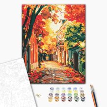 Nostalgischer Herbst - Malen-nach-Zahlen-Set auf Keilrahmen 40x50