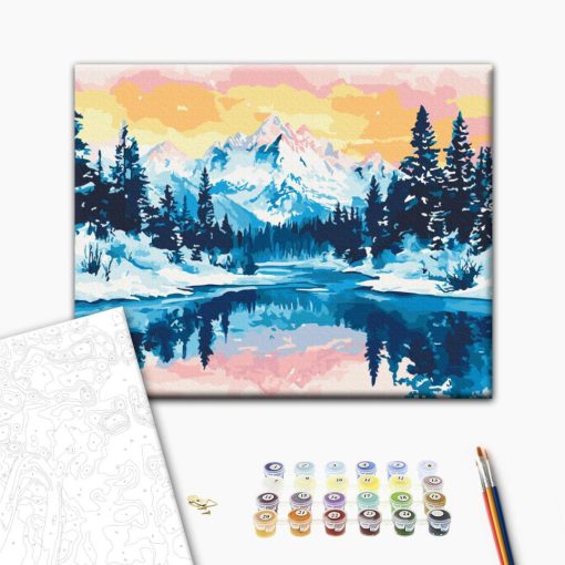 Winterwunderland - Malen-nach-Zahlen-Set auf Keilrahmen 40x50