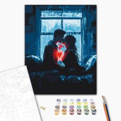 Szerelem fénye - Számfestő készlet kereten 40x50