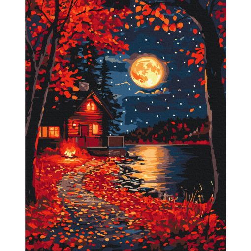 Vörös tópart - Számfestő készlet kereten 40x50