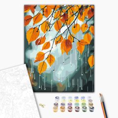 Őszi eső - Számfestő készlet kereten 40x50