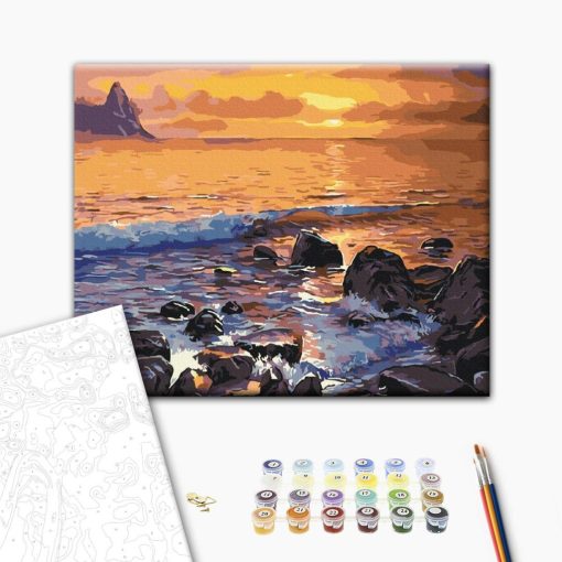 Am felsigen Ufer - Malen-nach-Zahlen-Set auf Keilrahmen 40x50