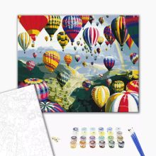 Bunte Heißluftballons - Malen-nach-Zahlen-Set auf Keilrahmen 40x50