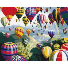 Bunte Heißluftballons - Malen-nach-Zahlen-Set auf Keilrahmen 40x50