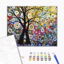 Die Bäume des Glücks - Malen-nach-Zahlen-Set auf Keilrahmen 40x50