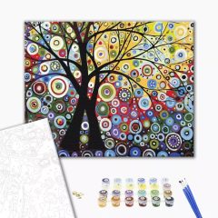   Die Bäume des Glücks - Malen-nach-Zahlen-Set auf Keilrahmen 40x50