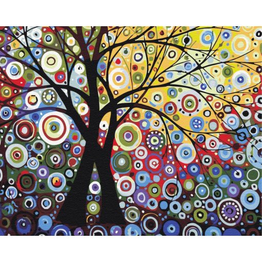 Die Bäume des Glücks - Malen-nach-Zahlen-Set auf Keilrahmen 40x50
