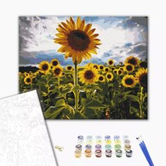   Ausgezeichnete Sonnenblume - Malen-nach-Zahlen-Set auf Keilrahmen 40x50