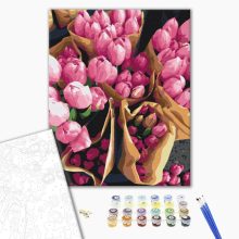 Holländische Tulpen - Malen-nach-Zahlen-Set auf Keilrahmen 40x50