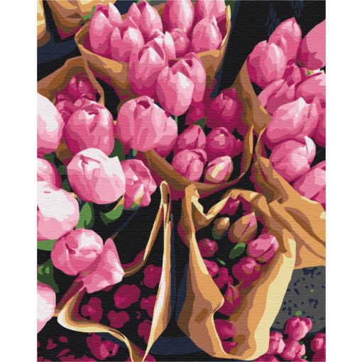 Holländische Tulpen - Malen-nach-Zahlen-Set auf Keilrahmen 40x50