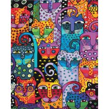 Gemusterte Katzen - Malen-nach-Zahlen-Set auf Keilrahmen 40x50