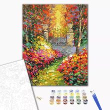 Leuchtender Herbstgarten - Malen-nach-Zahlen-Set auf Keilrahmen 40x50