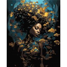 Unter Wasser - Malen-nach-Zahlen-Set auf schwarzer Leinwand, Keilrahmen 40x50