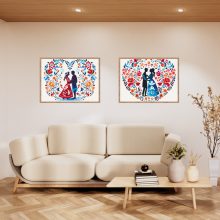 Nationale Lieben - 2-teiliges Malen-nach-Zahlen-Set auf Leinwand