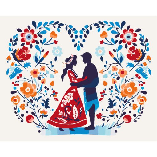 Nationale Lieben - 2-teiliges Malen-nach-Zahlen-Set auf Leinwand