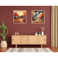   Zauberhafte Herbstlandschaften - 2-teiliges Malen-nach-Zahlen-Set auf Leinwand