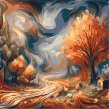 Zauberhafte Herbstlandschaften - 2-teiliges Malen-nach-Zahlen-Set auf Leinwand