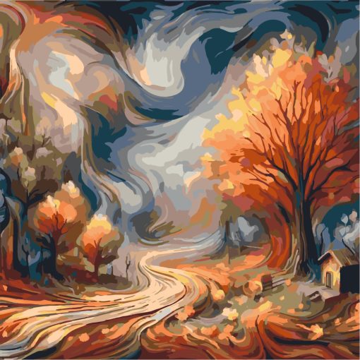 Zauberhafte Herbstlandschaften - 2-teiliges Malen-nach-Zahlen-Set auf Leinwand