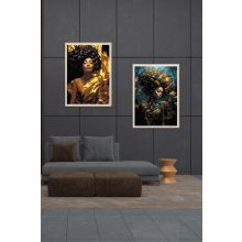 Goldene Eleganz - 2-teiliges Malen-nach-Zahlen-Set auf Leinwand