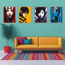 Femme Fatale - 4-teiliges Malen-nach-Zahlen-Set auf Leinwand