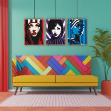 Femme Fatale - 3-teiliges Malen-nach-Zahlen-Set auf Leinwand