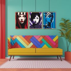 Femme Fatale - 3-teiliges Malen-nach-Zahlen-Set auf Leinwand