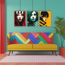 Femme Fatale - 3-teiliges Malen-nach-Zahlen-Set auf Leinwand