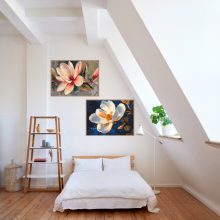 Blühende Ruhe – 2-teiliges Malen nach Zahlen Set auf Rahmen