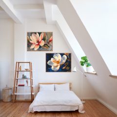   Blühende Ruhe – 2-teiliges Malen nach Zahlen Set auf Rahmen