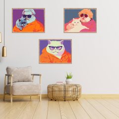   Stilvolle Duos – 3-teiliges Malen nach Zahlen Set auf Rahmen