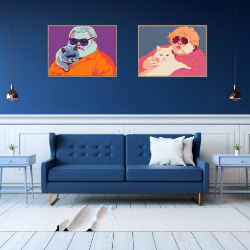 Fellige Stars – 2-teiliges Malen nach Zahlen Set auf Rahmen