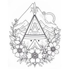 Indianerzelt - Farbretter-Retter-Set auf Keilrahmen 40x50