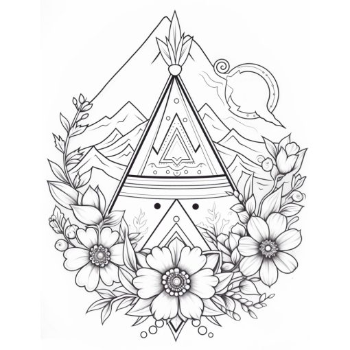 Indianerzelt - Farbretter-Retter-Set auf Keilrahmen 40x50