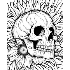   Blühender Schädel - Farbretter-Retter-Set auf Keilrahmen 40x50