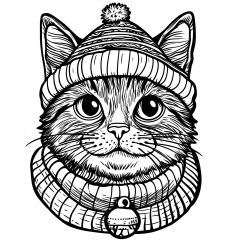 Winterkatze - Farbretter-Retter-Set auf Keilrahmen 40x50