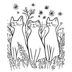 Katzen im Gras - Farbretter-Retter-Set auf Keilrahmen 40x50