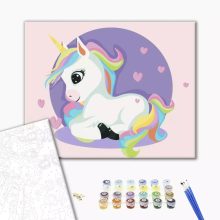 Regenbogen Einhorn - Malen-nach-Zahlen-Set für Kinder auf Keilrahmen 30x40