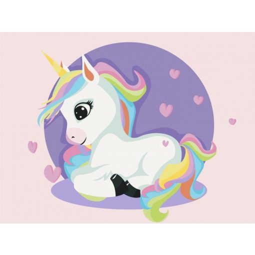 Regenbogen Einhorn - Malen-nach-Zahlen-Set für Kinder auf Keilrahmen 30x40