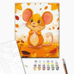 Lächelnde Maus - Malen-nach-Zahlen-Set auf Keilrahmen 30x40