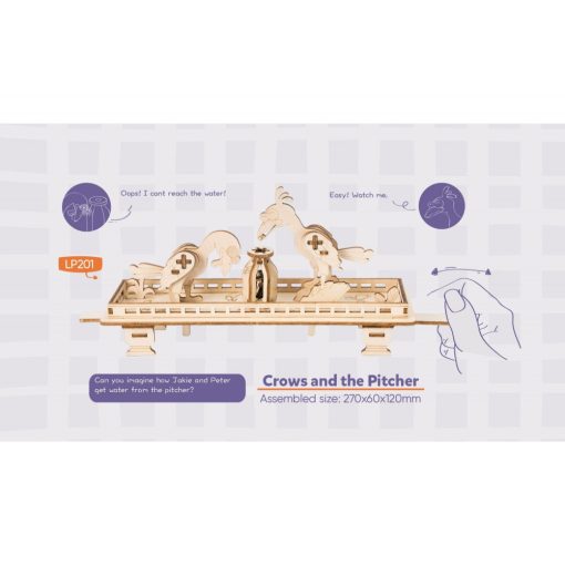 Krähen und der Krug - 3D-Holzpuzzle