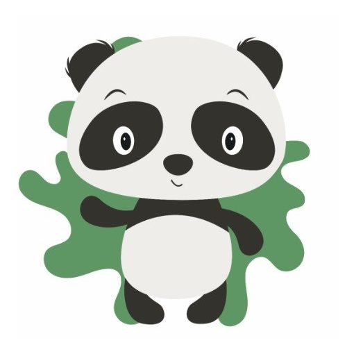 Winker kleiner Panda - Ausmalset auf Keilrahmen für Kinder 20x20