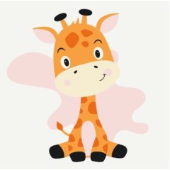   Lächelndes kleines Giraffenbaby - Malen-nach-Zahlen-Set auf Keilrahmen für Kinder 20x20